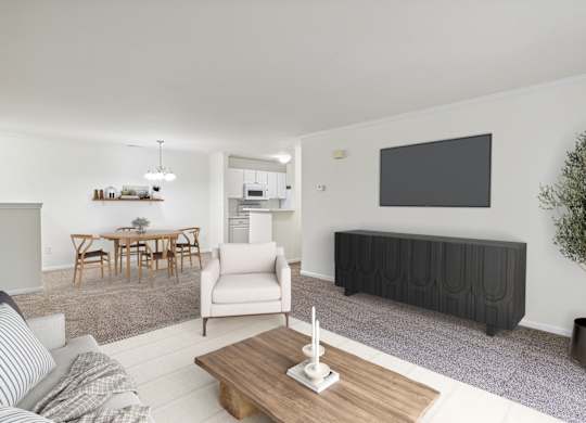 Living Room with Plush Carpeting