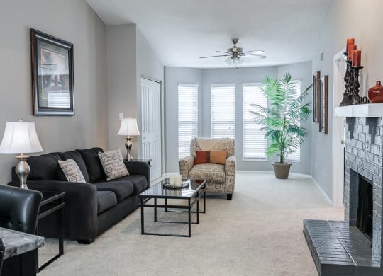 Large Windows in Carpeted Living Room