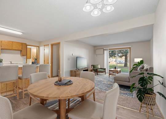 Dining Area with Overhead Lighting