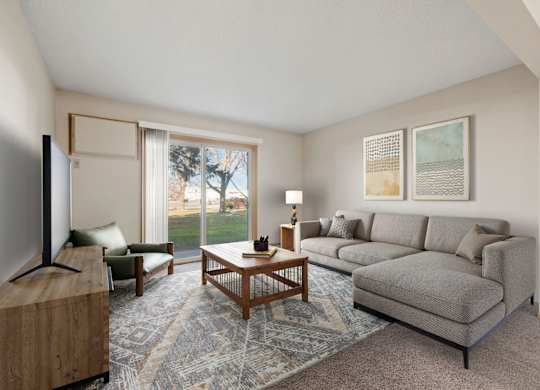 Living Area with Patio Walkout