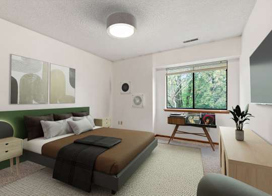 Bedroom with Plush Carpeting
