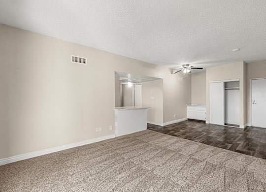 2x2 Living Room and Dining Area at Villa Toscana Apartments in Phoenix Arizona