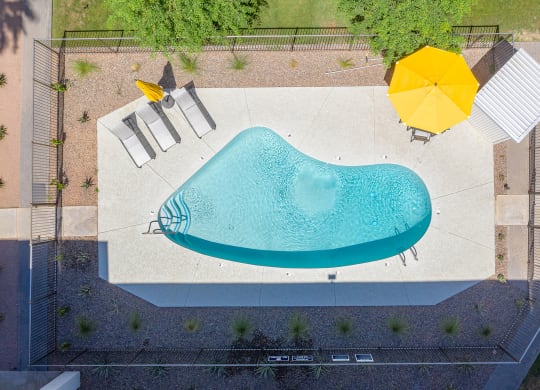 Aerial pool at Arcadia Lofts in Phoenix AZ Nov 2020