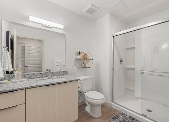 Bathroom in One Bedroom and One Bath at Lucero Apartment Homes in Phoenix Arizona