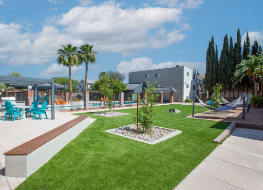 BBQ Grill Area and Grass Area at The Link at 4th Ave Apartments