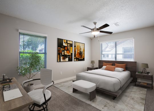Bedroom at Orange Tree Village Apartments in Tucson Arizona