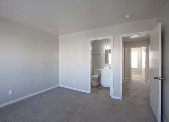 Bedroom with Bathroom at The Bluffs at Tierra Contenta Apartments in Santa Fe New Mexico