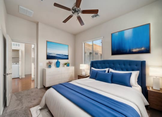 Bedroom with Ceiling Fan at Avilla Preserve Apartment Homes in Tucson Arizona