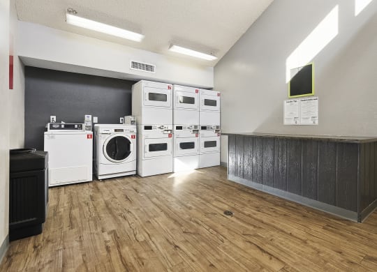 Community laundry facility at Nine90 Apartments in Tucson AZ November 2020