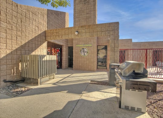 Gas BBQ grill at Nine90 Apartments in Tucson AZ November 2020