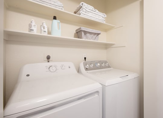 a washer and dryer in a laundry room