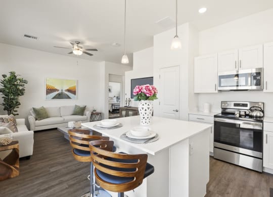Kitchen and Living Room at Casitas Catalina Apartments in Tucson