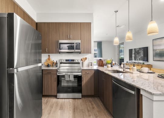 Kitchen with Stainless Steel Appliances at Tucson Landing, Arizona, 85714