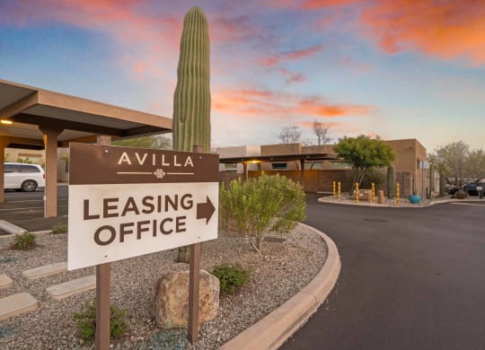 Leasing Office Directional Signage at Avilla Preserve Apartment Homes in Tucson Arizona