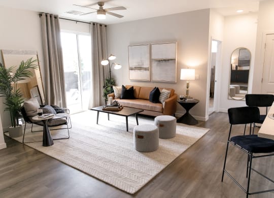 Living Room and Breakfast Bar at The Aster at Mountain Vista Apartments