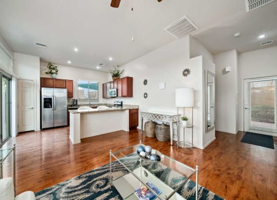 Living Room and Kitchen at Avilla Preserve Apartment Homes in Tucson Arizona