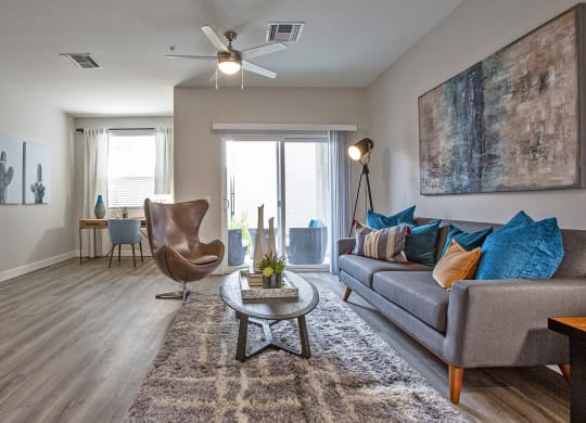 Living room at Senderos at South Mountain in Phoenix AZ September 2020