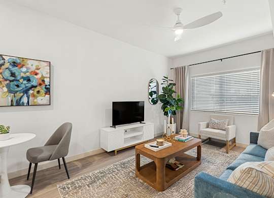 Livingroom in One Bedroom and One Bath at Lucero Apartment Homes in Phoenix Arizona