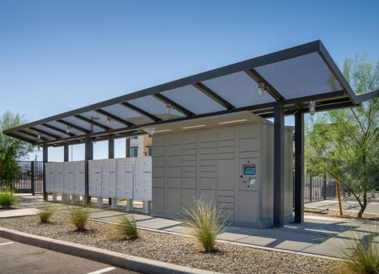 mail and package locker at Streamliner 16th Apartments in Phoenix