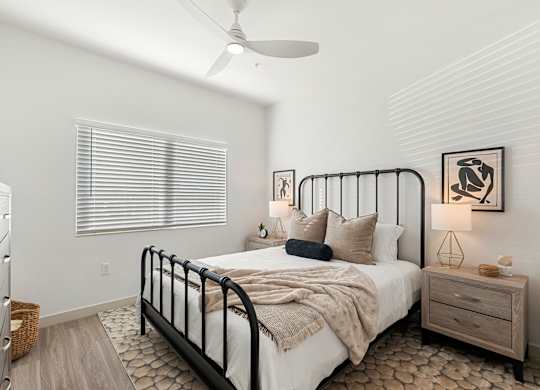 Main Bedroom in Two Bedroom and Two Bath at Lucero Apartment Homes in Phoenix Arizona