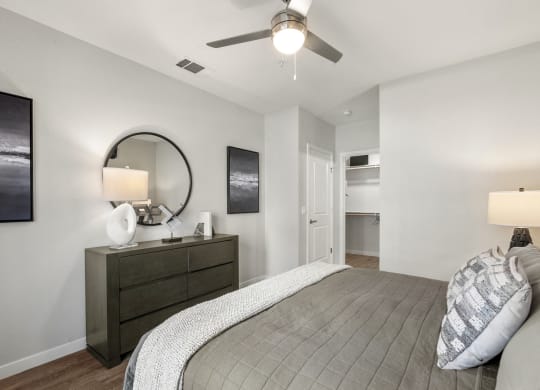Main Bedroom with Ceiling Fan at Tucson Landing, Tucson, AZ   