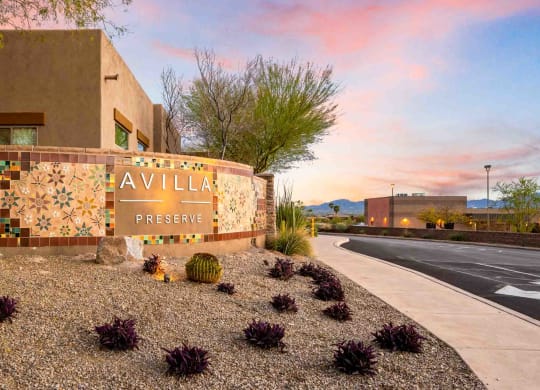 Monument Sign at Avilla Preserve Apartment Homes in Tucson Arizona