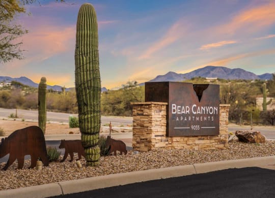 Monument Sign at Bear Canyon Apartments in Tucson Arizona