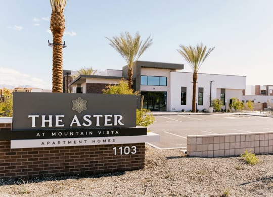 Monument Sign at The Aster at Mountain Vista Apartments