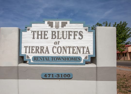 Monument Sign at The Bluffs at Tierra Contenta Apartments