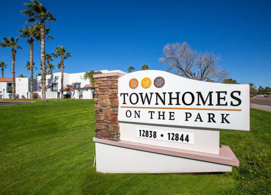 Monument Sign of Townhomes on the Park in Phoenix Arizona