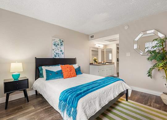 One Bedroom Bedroom at Villa Toscana Apartments in Phoenix Arizona