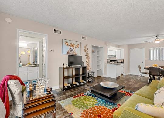One bedroom common area at Villa Toscana Apartments in Phoenix Arizona