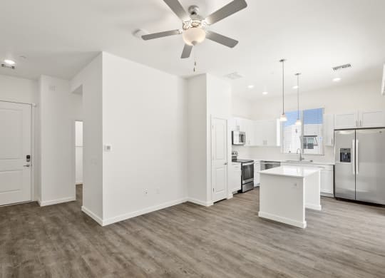One Bedroom Living Room and Kitchen at Casitas Catalina Apartments in Tucson