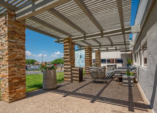 outdoor lounge area at Blue Agave Villas in Rio Rancho New Mexico