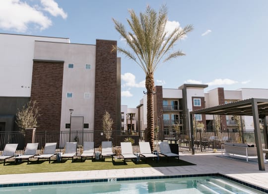 Pool Area at The Aster at Mountain Vista Apartments