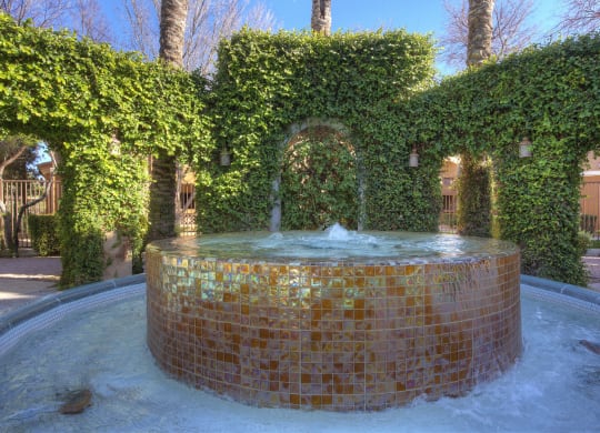 Pool fountain at La Borgata Apartments in Surprise AZ