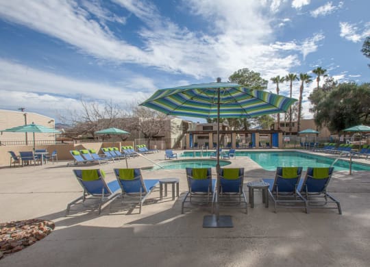 Pool patio at Brookwood Apartments in Tucson AZ