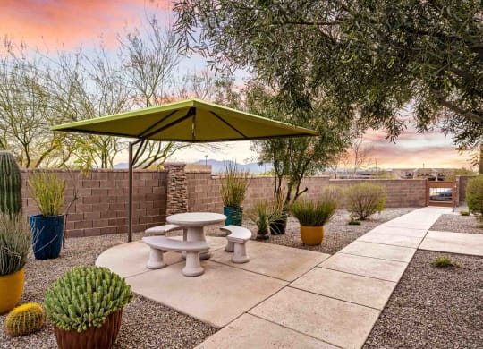 Shaded Seating Areas at Avilla Preserve Apartment Homes in Tucson Arizona