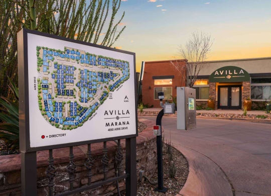 Site Map at Avilla Marana Apartment Homes in Tucson Arizona