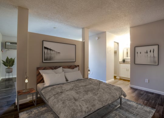 Studio Bedroom at The Link at 4th Ave Apartments in Tucson