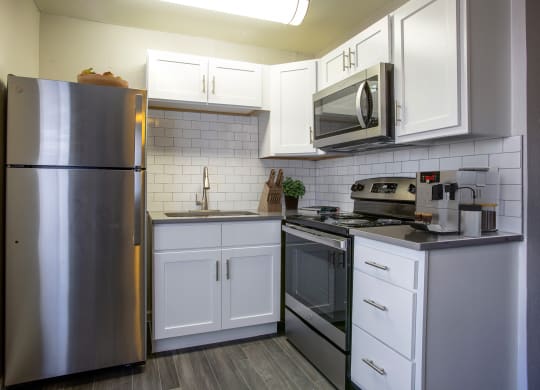 Studio kitchen at The Link at 4th Ave Apartments in Tucson