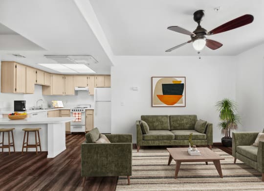 Studio Living Room Area at Stone Ridge Apartments in Bullhead City Arizona