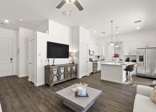 Two Bedroom Common Area at Casitas Catalina Apartments in Tucson
