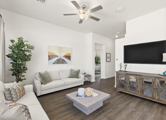 Two Bedroom Living Room of Casitas Catalina Apartments in Tucson