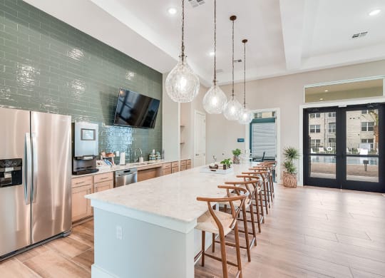 clubroom with kitchen