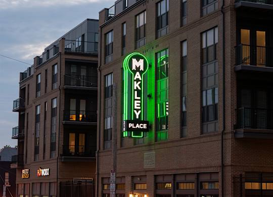 A neon sign that says