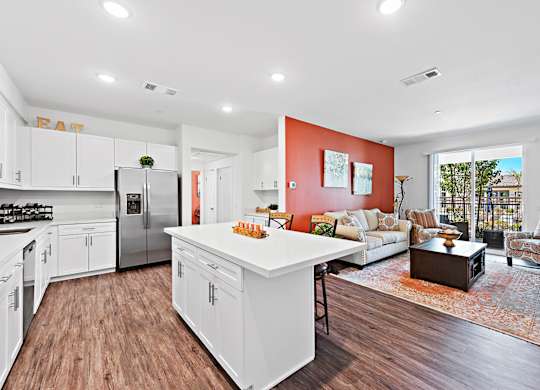 Kitchen & Living Area at LEVANTE APARTMENT HOMES, California