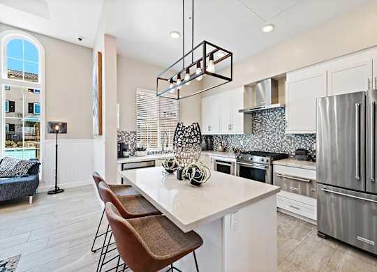 Demonstration Kitchen at LEVANTE APARTMENT HOMES, Fontana, CA, 92335