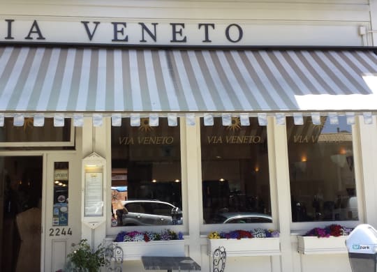 the facade of the via veneto restaurant