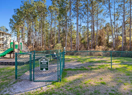 A playground with a sign that says "The Bubbles".